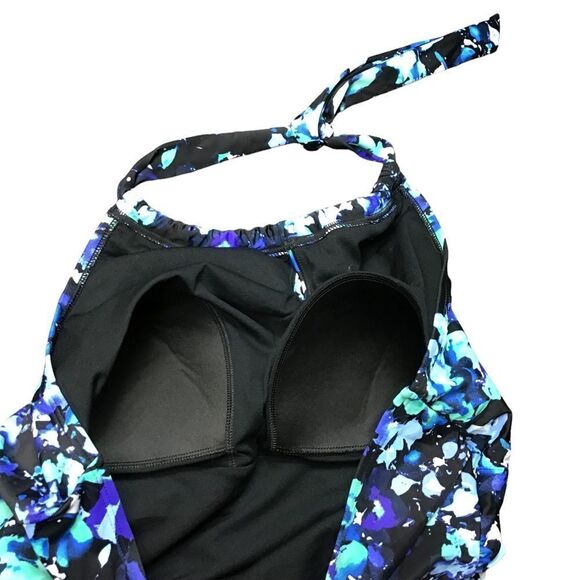 Speedo Blue Floral Halter Bathing Suit - Picture 7 of 10